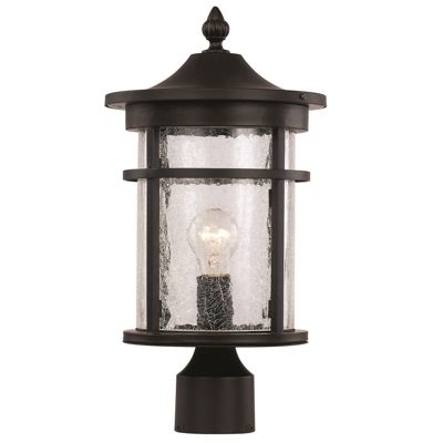 Trans Globe Lighting 40383 BK Avalon 14.5" Outdoor Black Transitional Postmount Lantern